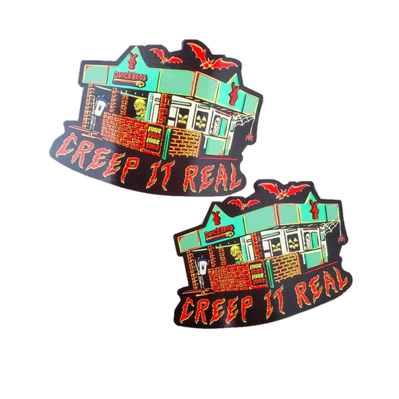 Dutch Bros Halloween Stickers "Creep it Real" Spooky Skeleton Ghost Spider * - Picture 1 of 4